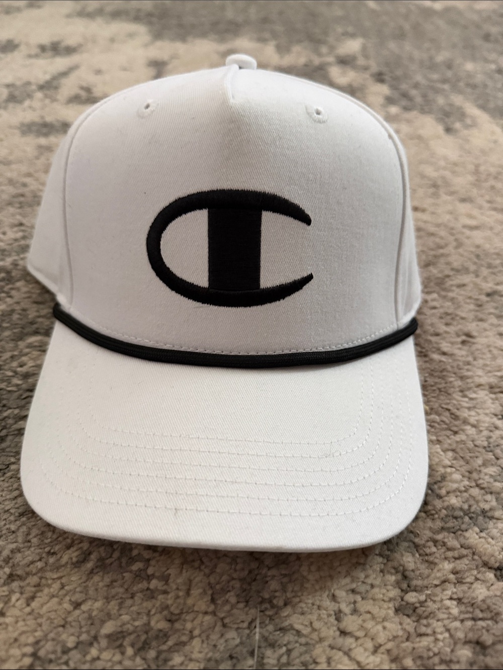 Champion -White Cap with Black C Logo